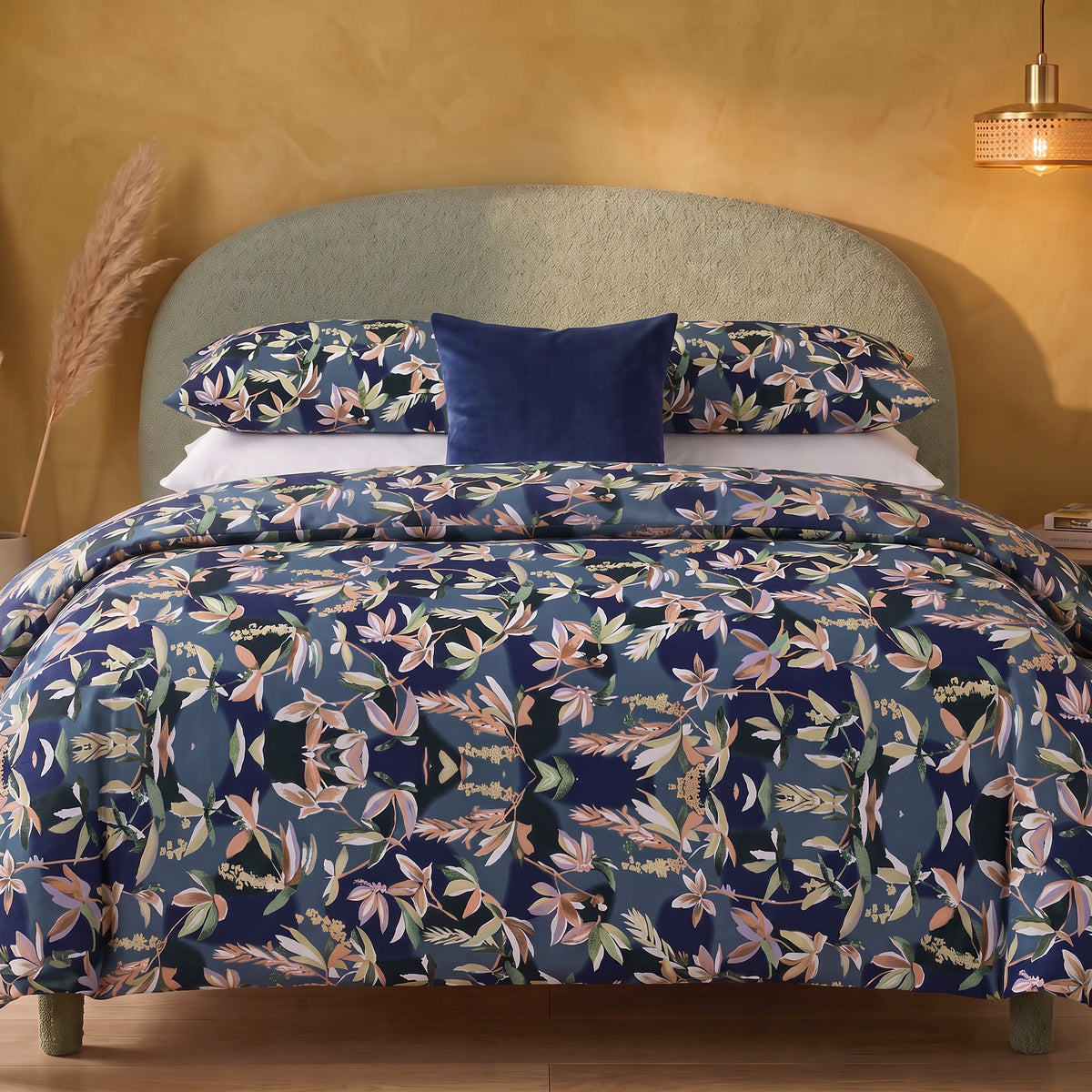 Floral tropical de minuit – Parure de couette