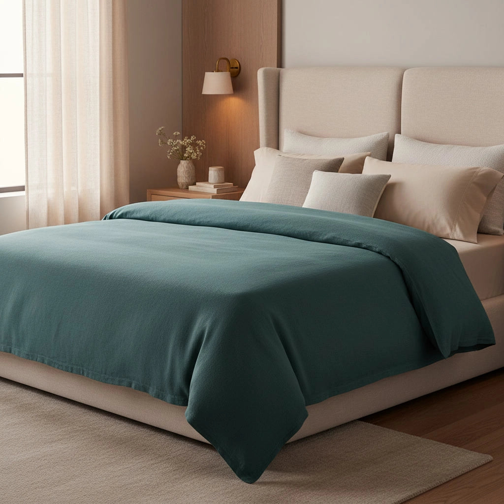 Bleu canard – Housse de couette