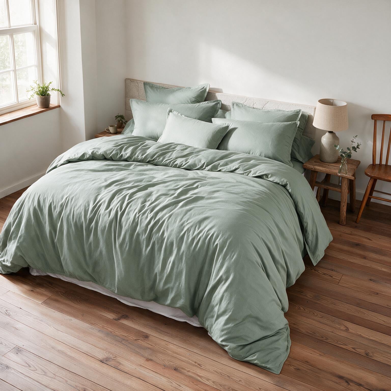 Vert eucalyptus (Eucalyptus Green) – Housse de couette
