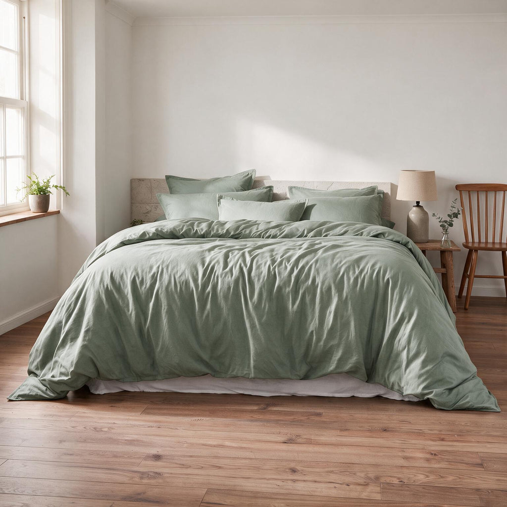 Vert eucalyptus (Eucalyptus Green) – Housse de couette