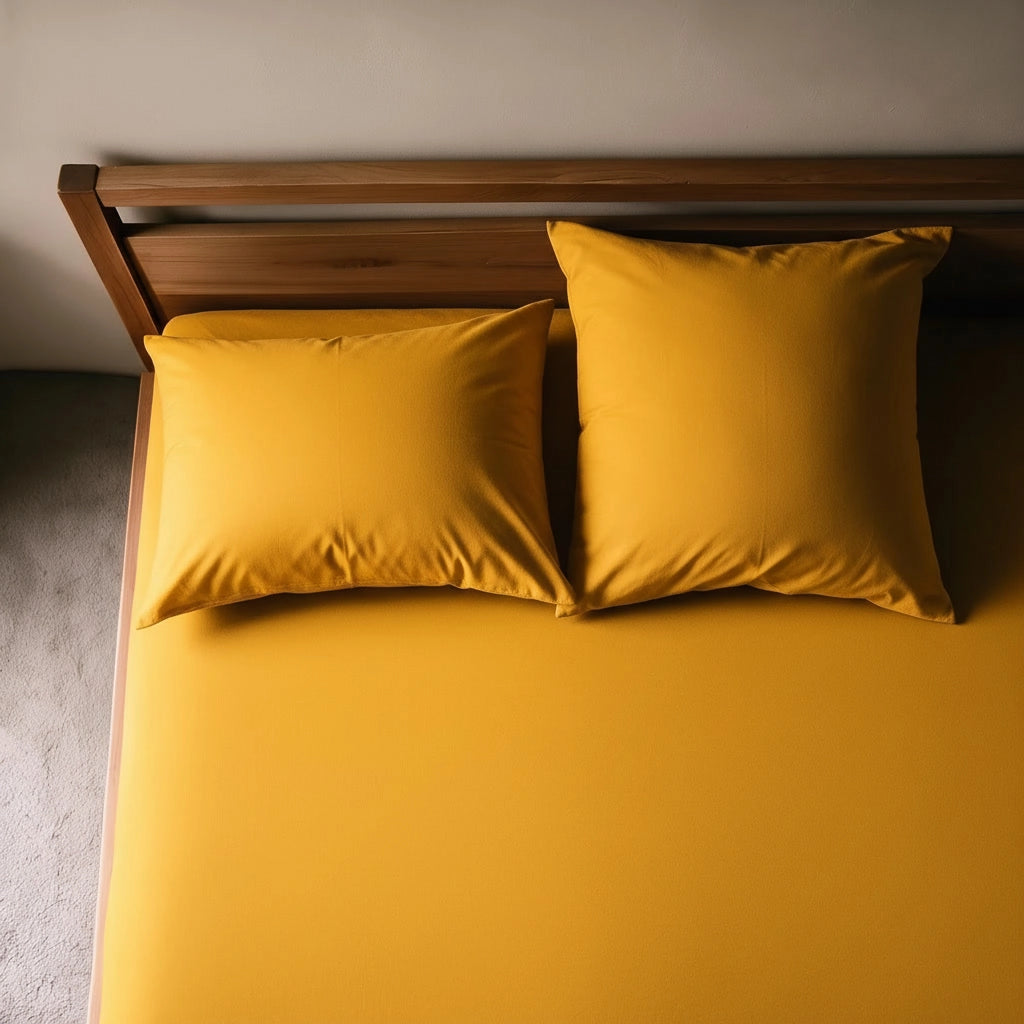 Jaune safran – Taies d'oreiller