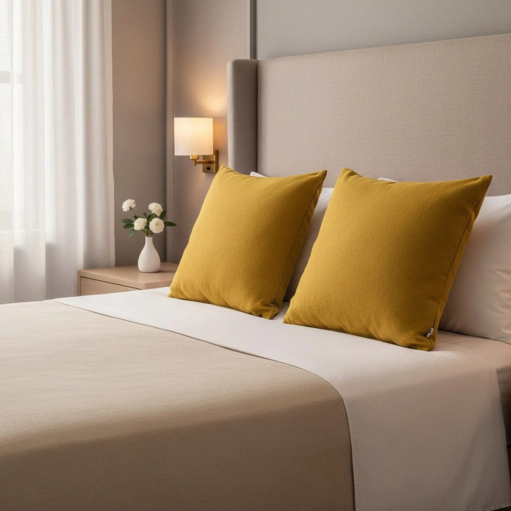 Jaune safran – Taies d'oreiller