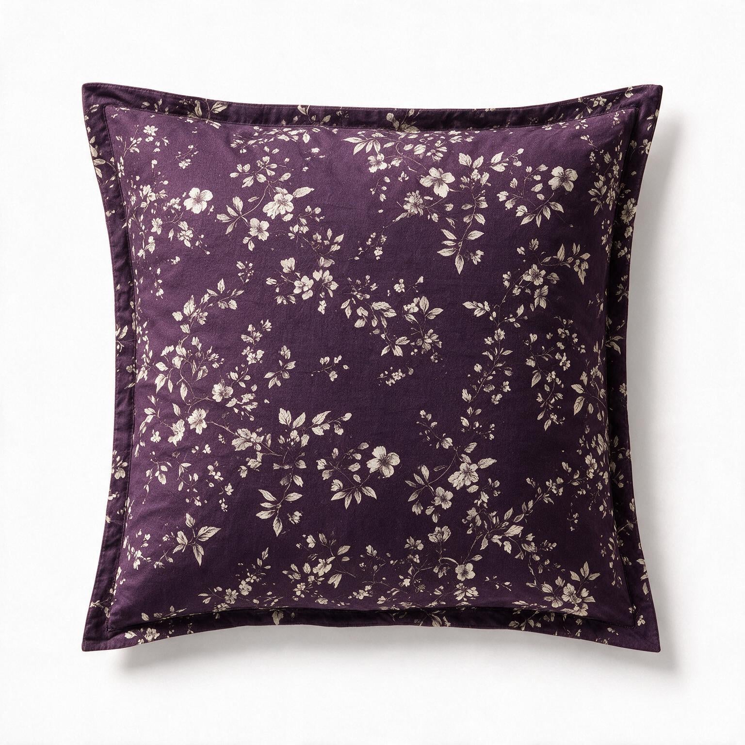 Floral des prés bordeaux (Burgundy Meadow Floral) – Parure de draps