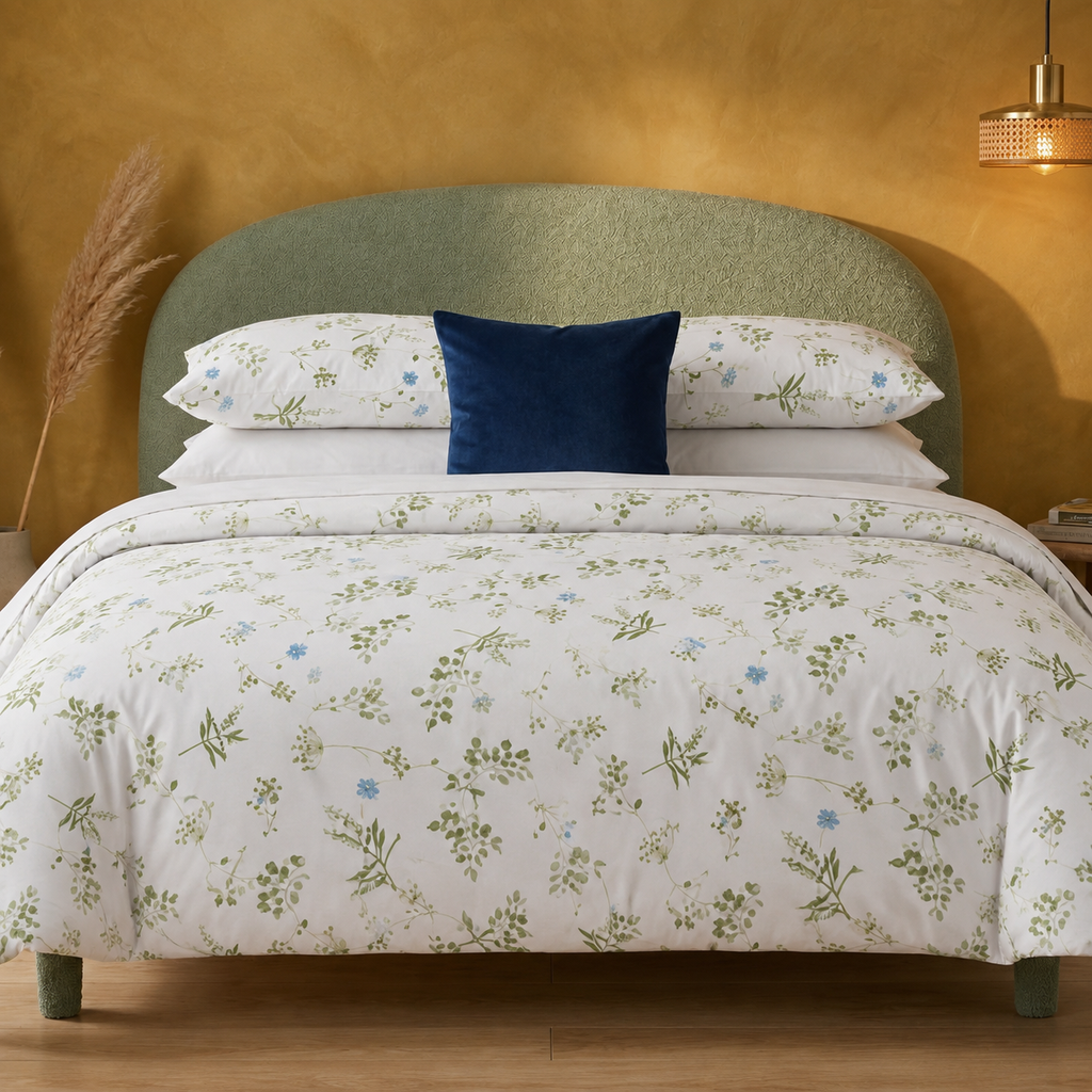 Brins de fleurs sauvages olive (Olive Wildflower Sprigs) – Parure de draps