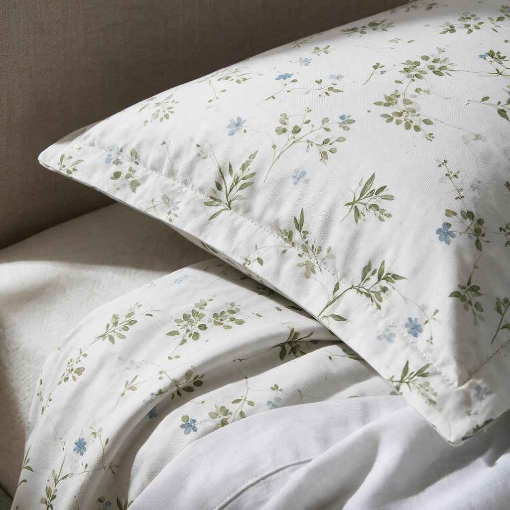 Brins de fleurs sauvages olive (Olive Wildflower Sprigs) – Parure de draps