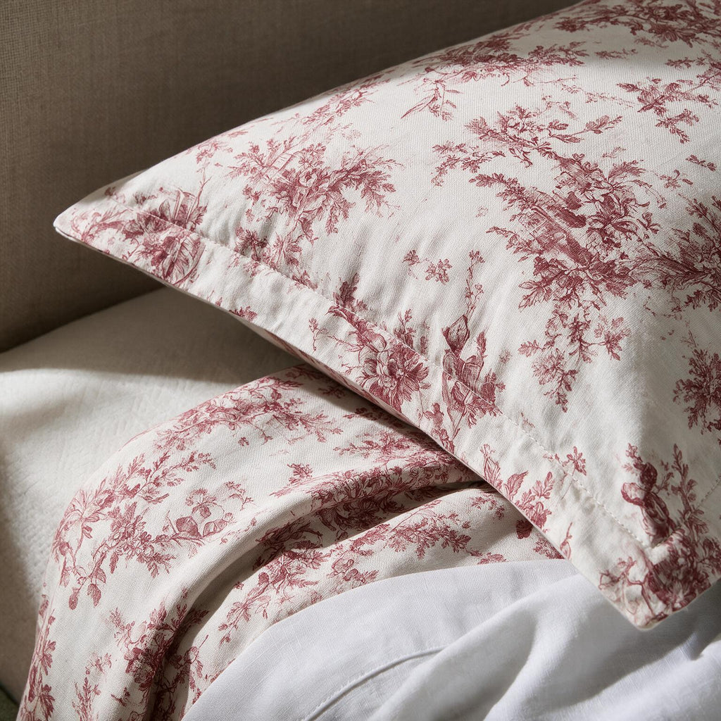 Toile vintage rouge (Vintage Red Toile) – Parure de draps