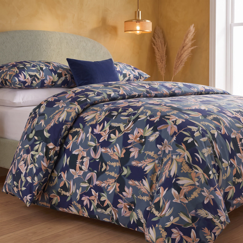 Floral tropical de minuit (Midnight Tropical Floral) – Parure de draps